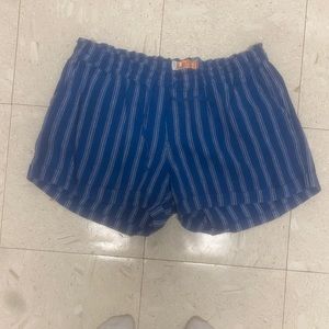 Blue tie shorts